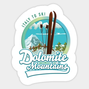 Dolomite Mountains Italy Ski logo Sticker